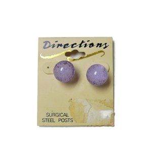 Directions glass ball surgical steel post earrings